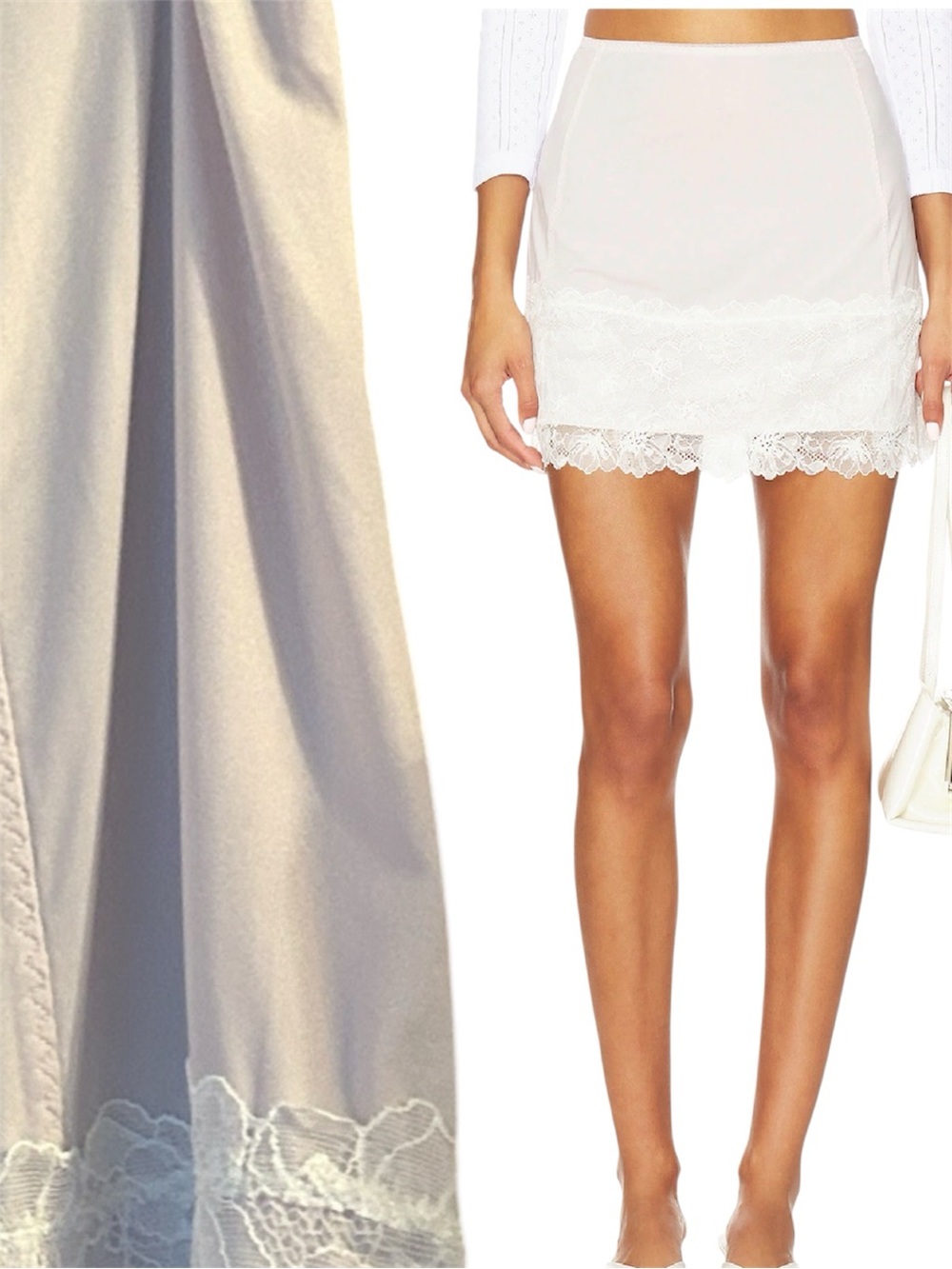 FREE PEOPLE × Intimately Party Crashers Half Slip Skirt Grey/Lilac size medium